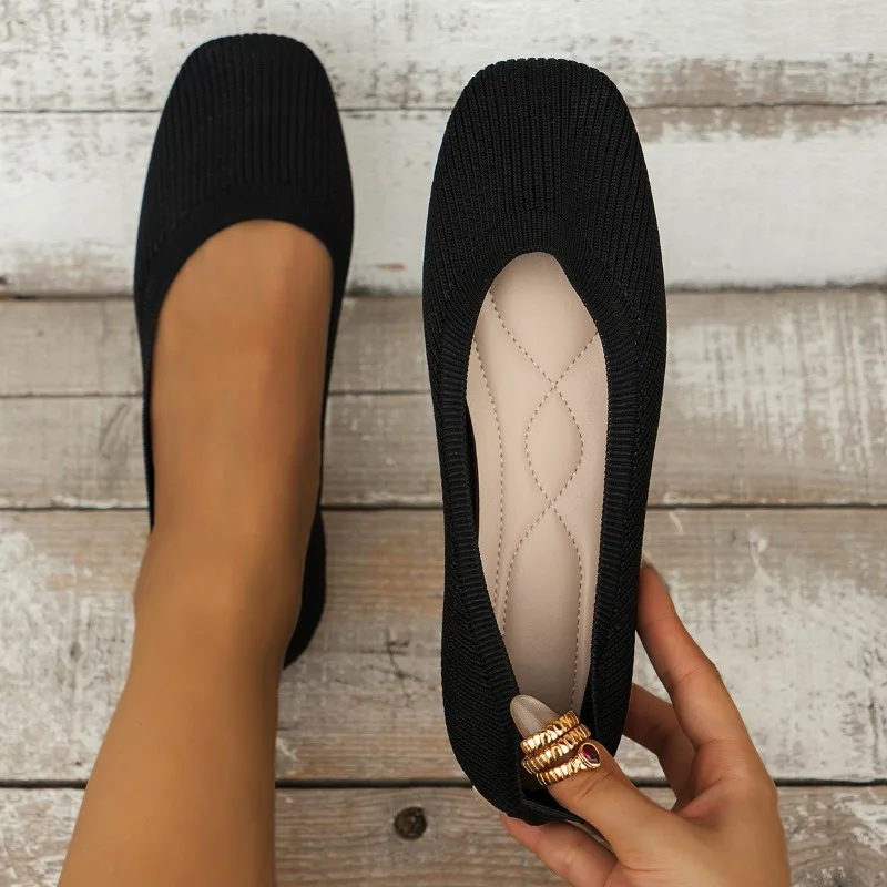 Spring and Autumn New Outwear Solid Color Oversized Shallow Cut Shoes Women's Knitted Comfort Flat Shoes Women
Spring and Autumn New Outwear Solid Color Oversized Shallow Cut Shoes Women's Knitted Comfort Flat Shoes Women