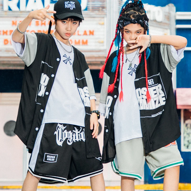 Hip Hop Dance Costumes For Kids Loose Baseball Shirts Shorts Outfits Boys Jazz Dance Streetwear Girls Performance Wear DQS12768
Hip Hop Dance Costumes For Kids Loose Baseball Shirts Shorts Outfits Boys Jazz Dance Streetwear Girls Performance Wear DQS12768