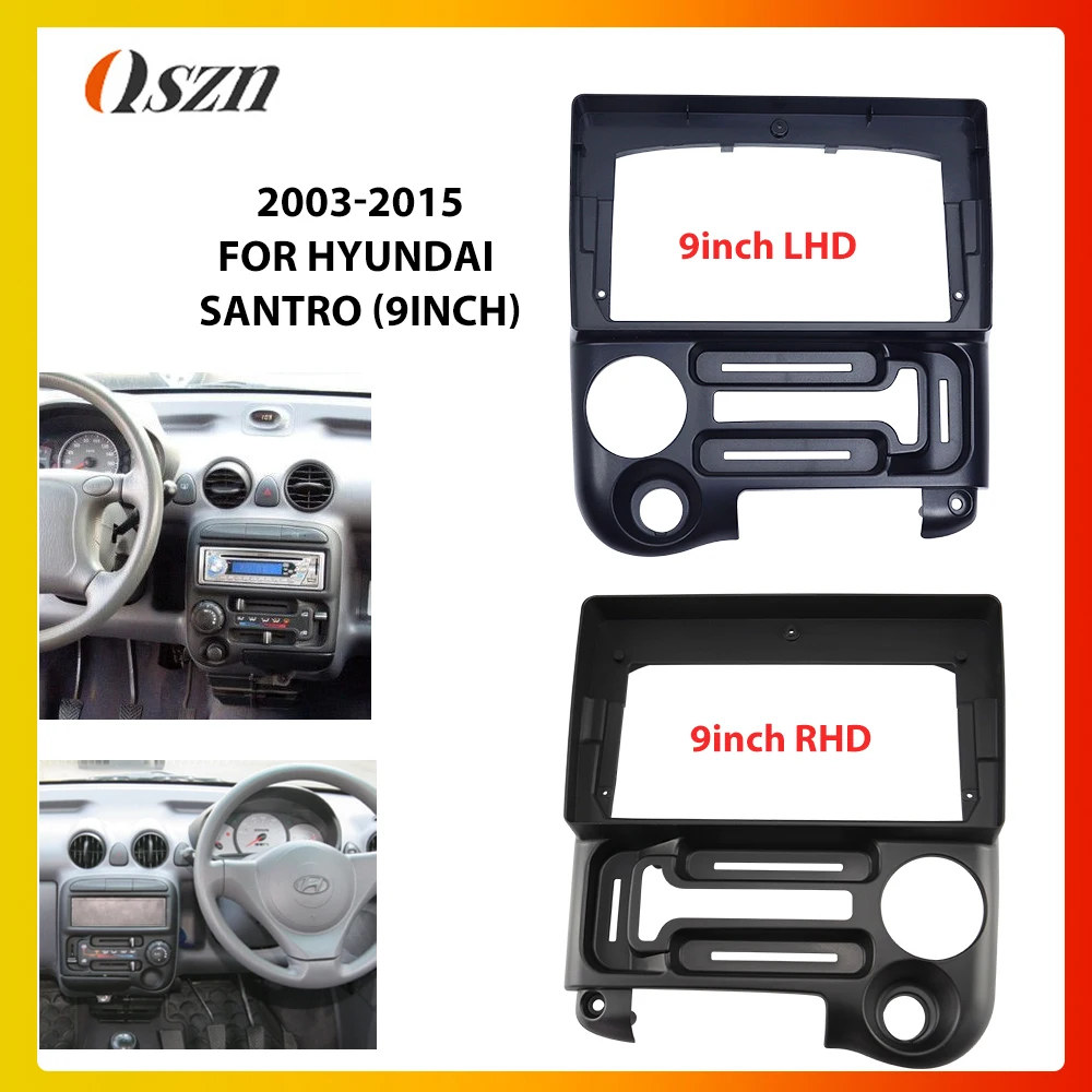 2 Din 9-дюймовый автомобильный радиоприемник Android, установка GPS Mp5 ABS PC, пластиковая рамка лицевой панели для Hyundai Santro Atos Prime 2003-2015