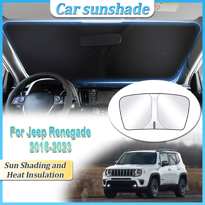 Теплоизоляция для Jeep Renegade 2015 2016 ~ 2023 анти-УФ-защита от солнца автомобиля стальное кольцо переднее лобовое стекло солнцезащитный козырек аксессуары 
Теплоизоляция для Jeep Renegade 2015 2016 ~ 2023 анти-УФ-защита от солнца автомобиля стальное кольцо переднее лобовое стекло солнцезащитный козырек аксессуары