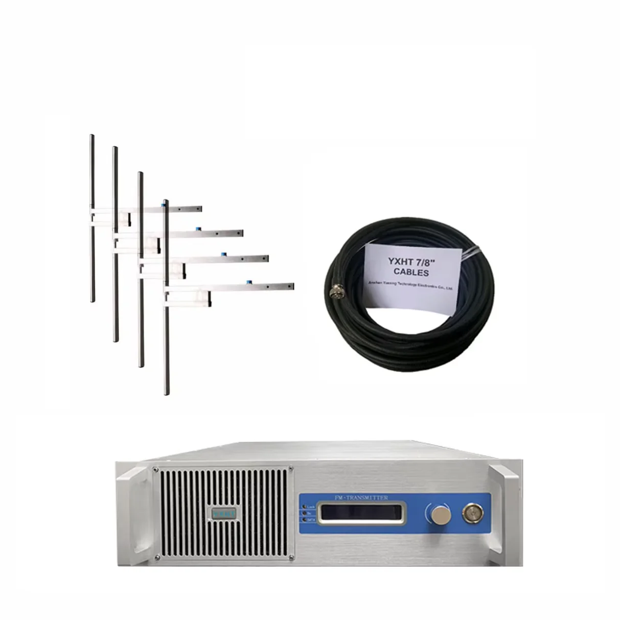 2500W FM Transmitter+4-Bay Antenna + 30 7/8 Meters Cables with Connector Total 3 Broadcast Equipments with Free Shipping
2500W FM Transmitter+4-Bay Antenna + 30 7/8 Meters Cables with Connector Total 3 Broadcast Equipments with Free Shipping