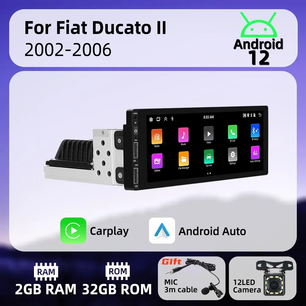Android Car Multimedia for Fiat Ducato II 2002-2006 6.9 Inch Screen 1Din Radio Stereo Head Unit Carplay Autoradio GPS Navigation
Android Car Multimedia for Fiat Ducato II 2002-2006 6.9 Inch Screen 1Din Radio Stereo Head Unit Carplay Autoradio GPS Navigation