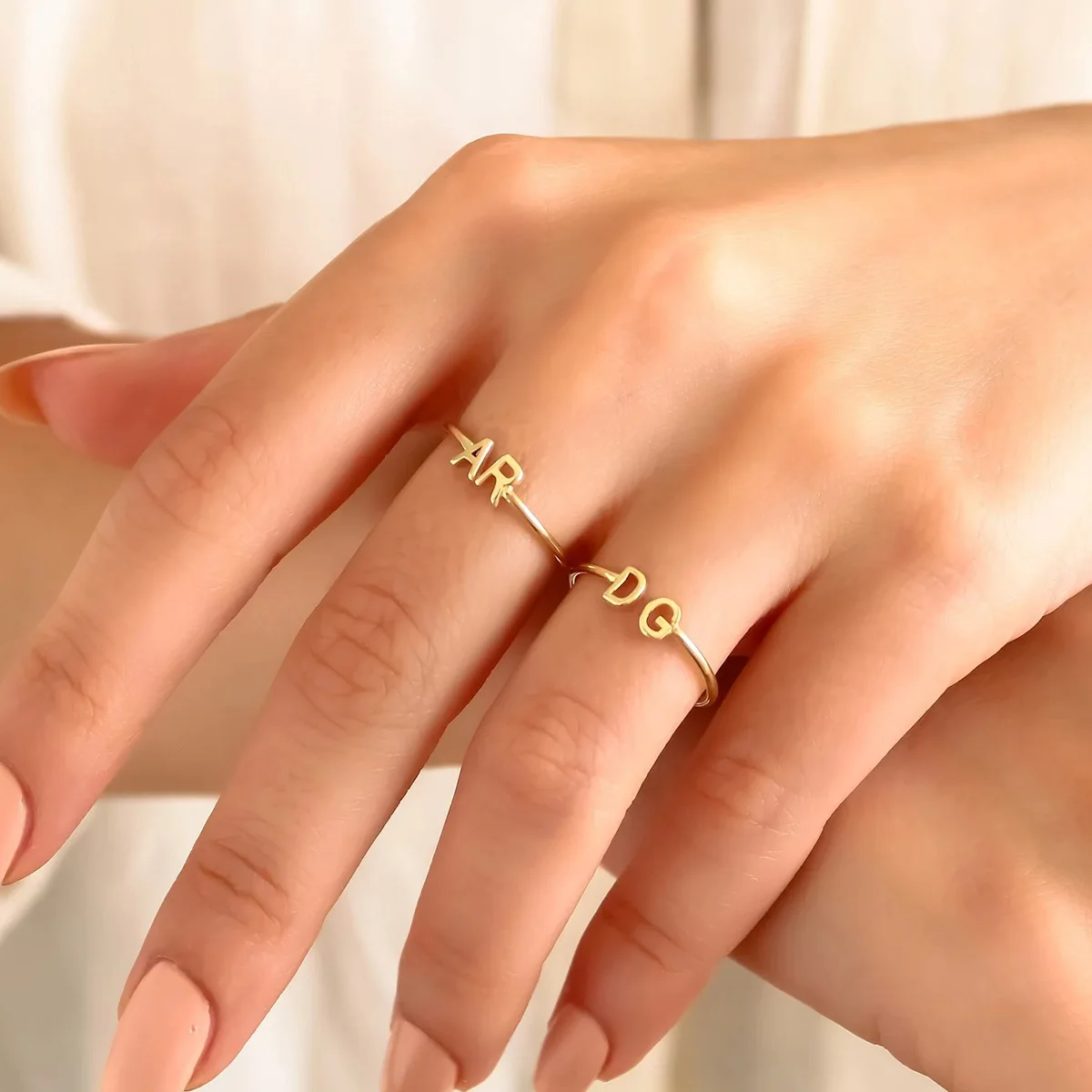 Custom Double Initial Rings For Women 18K Gold Plated Stainless Steel Personalized Letter Ring Wedding Jewelry Gift For Her
Custom Double Initial Rings For Women 18K Gold Plated Stainless Steel Personalized Letter Ring Wedding Jewelry Gift For Her