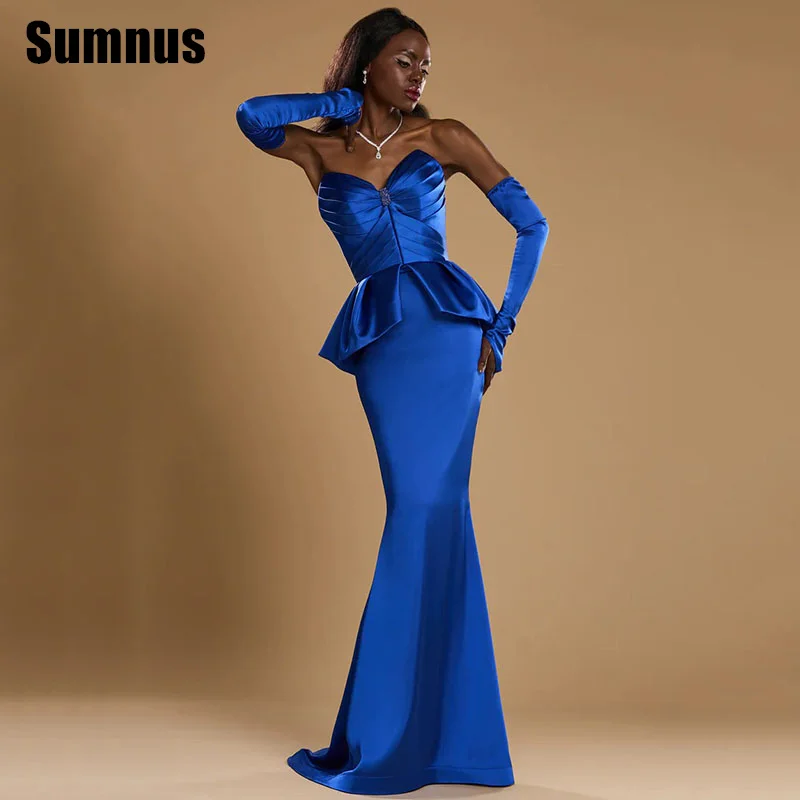 Sumnus Simple Mermaid Evening Dresses Royal Blue Sweetheart Floor Length Formal Occasion Gowns فساتين سهرة Customized
Sumnus Simple Mermaid Evening Dresses Royal Blue Sweetheart Floor Length Formal Occasion Gowns فساتين سهرة Customized