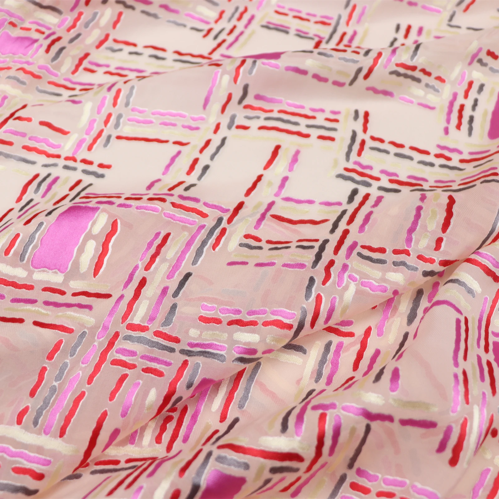 Base 100% Silk Mulberry, Pile 100% Rayon Width 114cm Plaid Style Silk Burnout Dress Clothing Material
Base 100% Silk Mulberry, Pile 100% Rayon Width 114cm Plaid Style Silk Burnout Dress Clothing Material