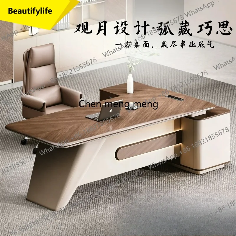 X188 light luxury office desk and chair simple modern high-end leadership office business president desk and chair combination
X188 light luxury office desk and chair simple modern high-end leadership office business president desk and chair combination