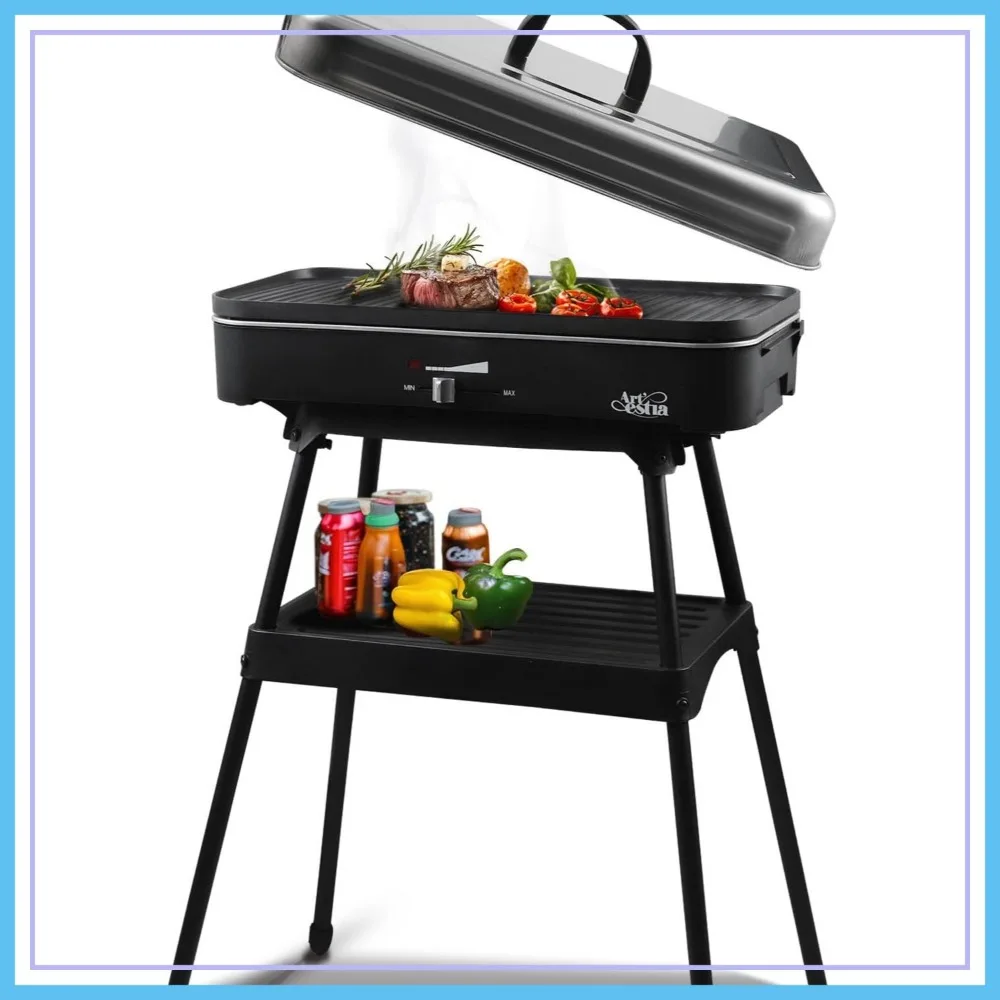 1800W Electric Grill with Lid, Smokeless Indoor Outdoor BBQ, Temperature Control, Portable with Stand
1800W Electric Grill with Lid, Smokeless Indoor Outdoor BBQ, Temperature Control, Portable with Stand