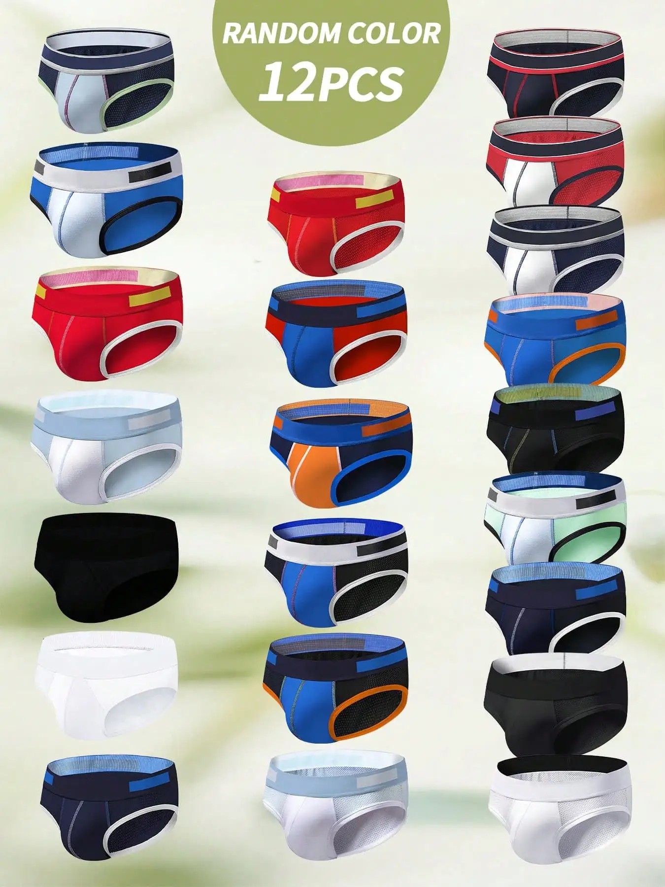 12 Pcs Mens Comfort Briefs Solid Color Pattern Elastic Waist
12 Pcs Mens Comfort Briefs Solid Color Pattern Elastic Waist
