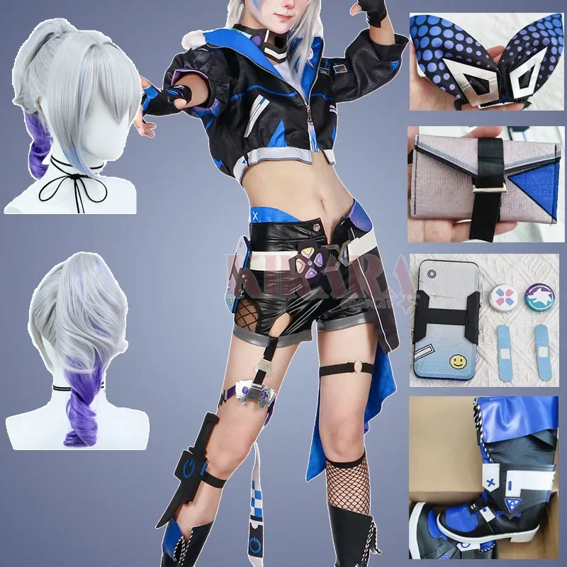 Star Rail Silver Wolf Cosplay Costume with Eyeglasses Silver Wolf Cosplay Wig Shoes Boots Women Role Play for Anime Events
Star Rail Silver Wolf Cosplay Costume with Eyeglasses Silver Wolf Cosplay Wig Shoes Boots Women Role Play for Anime Events