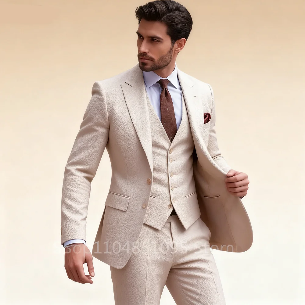 Men's Monochromatic Slim Fit Suit, Business Wedding Party Tuxedos, Blazer, Vest, Pants, Personality, Elegant Man Clothes, 3 Pcs
Men's Monochromatic Slim Fit Suit, Business Wedding Party Tuxedos, Blazer, Vest, Pants, Personality, Elegant Man Clothes, 3 Pcs