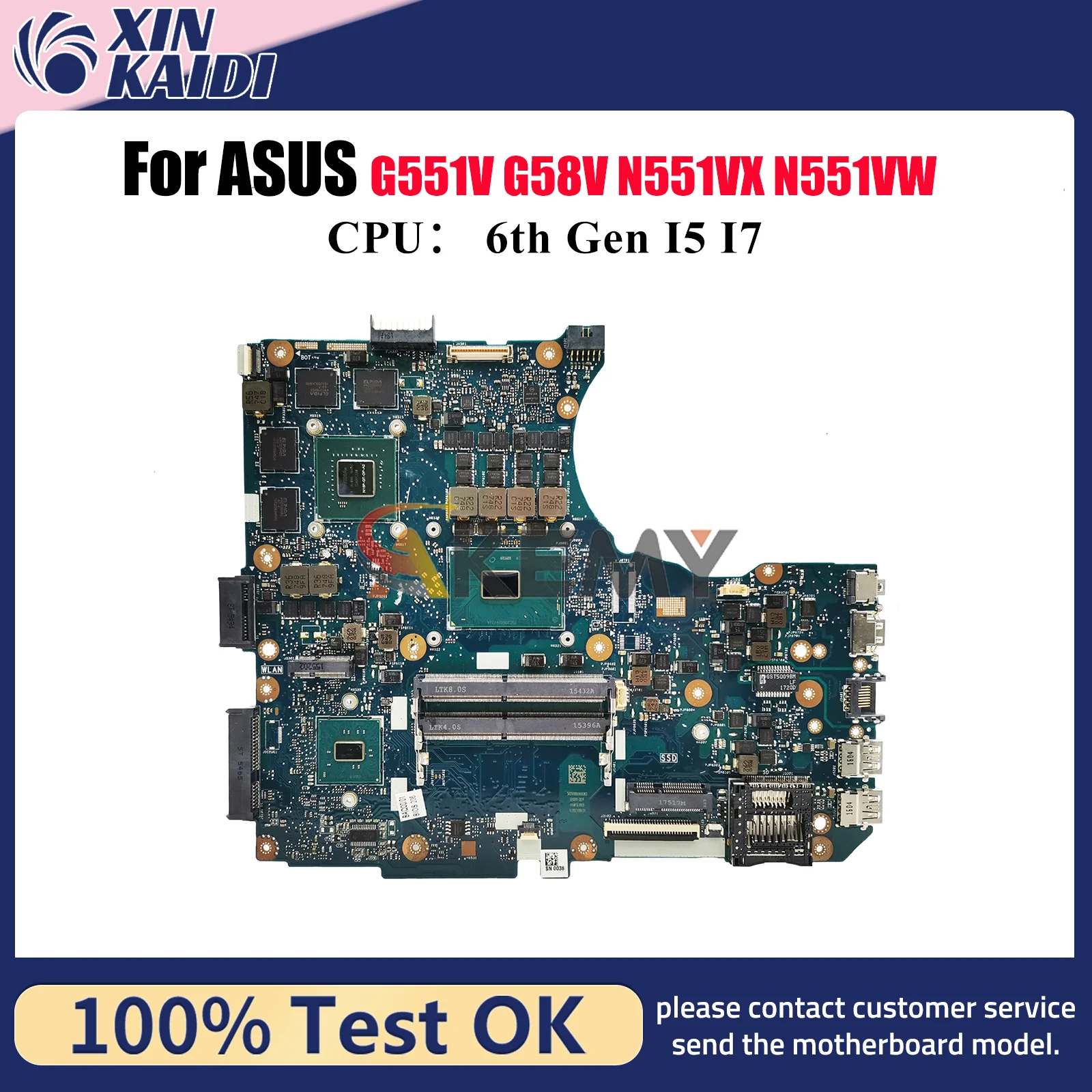 N551VW Laptop Motherboard For ASUS ROG N551V N551VX G551V N551VW G58V Notebook Mainboard With I5 I7 CPU 100% tests OK fast ship 
N551VW Laptop Motherboard For ASUS ROG N551V N551VX G551V N551VW G58V Notebook Mainboard With I5 I7 CPU 100% tests OK fast ship