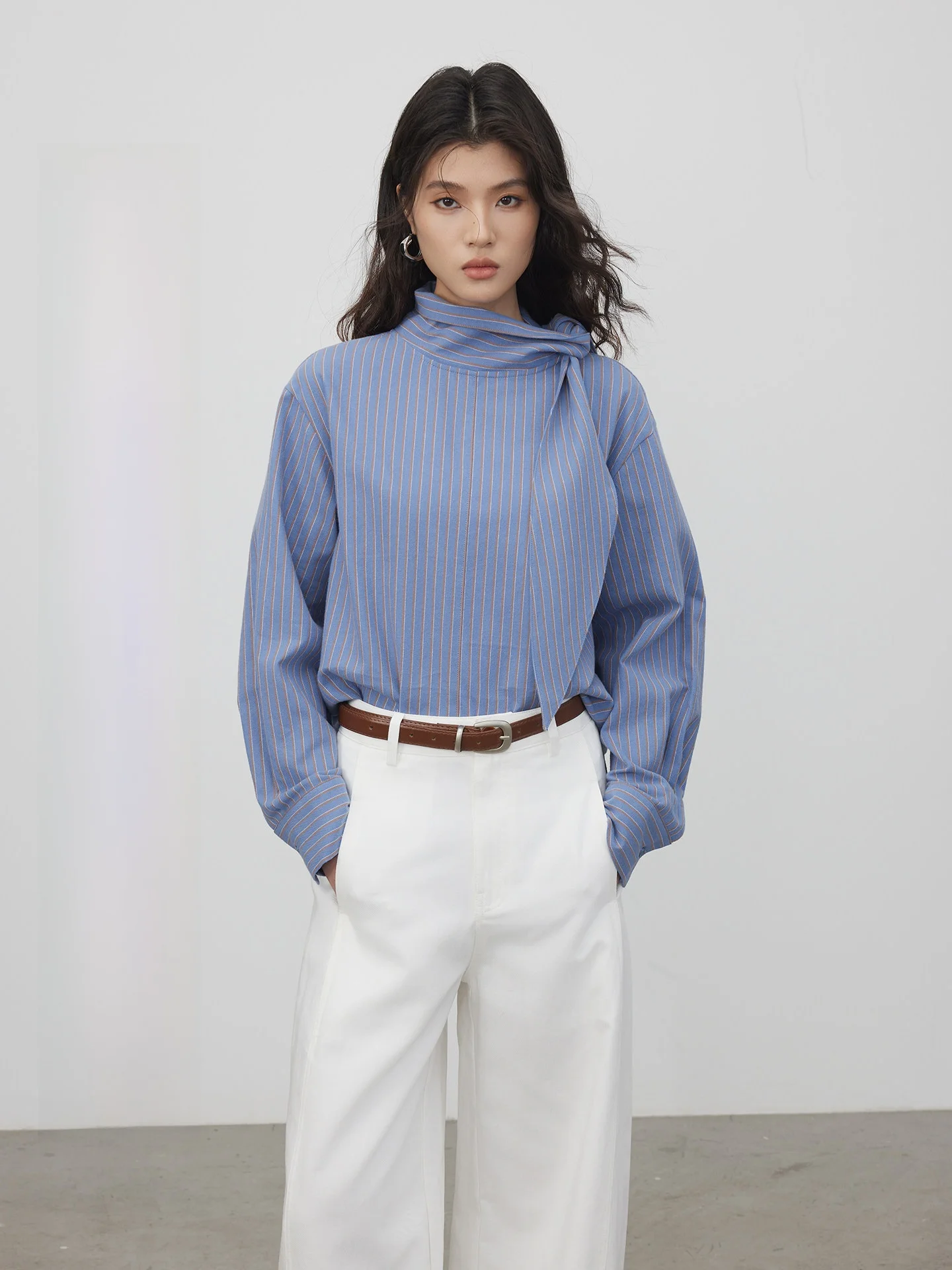 KEARA Blue Striped Shirt Women's Spring Simple Style Loose Long Sleeve Pure Cotton Blouse Top Breathable Comfortable Commute
KEARA Blue Striped Shirt Women's Spring Simple Style Loose Long Sleeve Pure Cotton Blouse Top Breathable Comfortable Commute