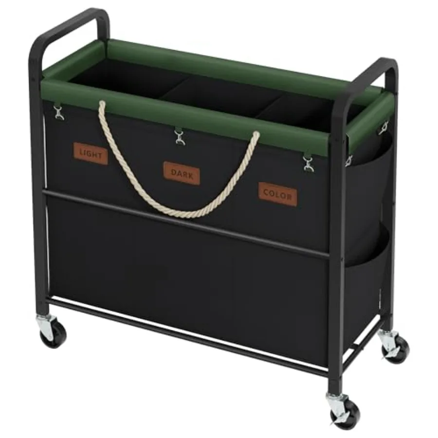 148L Large Laundry Sorter 3 Section Laundry Hamper with Heavy Duty Lockable Wheels Rolling Laundry Basket with Super Sturdy Met
148L Large Laundry Sorter 3 Section Laundry Hamper with Heavy Duty Lockable Wheels Rolling Laundry Basket with Super Sturdy Met