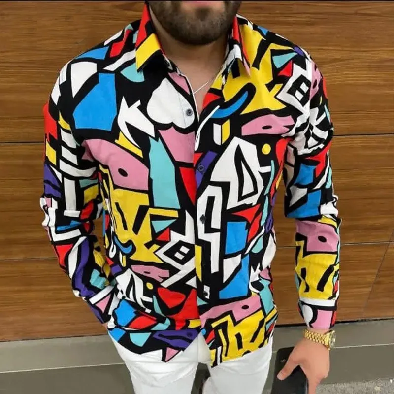 Slim Fashion Long Sleeve Printed Shirt Men's Clothing Scrawl Street Shopping Digital Printing Menswear 3XL Youthful Popularity
Slim Fashion Long Sleeve Printed Shirt Men's Clothing Scrawl Street Shopping Digital Printing Menswear 3XL Youthful Popularity