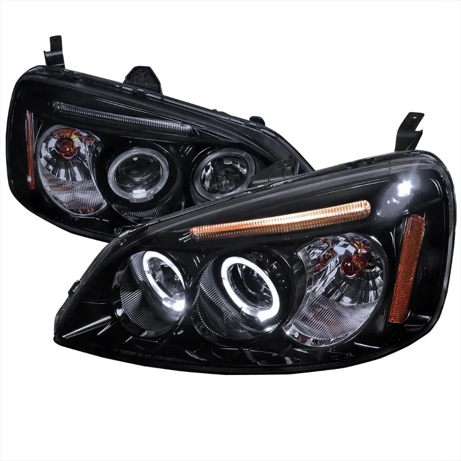LED Halo Glossy Black Housing Smoke Lens Projector Headlights for 2001-2003 Honda Civic 2/4 Door Left and Right Pair Headlamp A
LED Halo Glossy Black Housing Smoke Lens Projector Headlights for 2001-2003 Honda Civic 2/4 Door Left and Right Pair Headlamp A