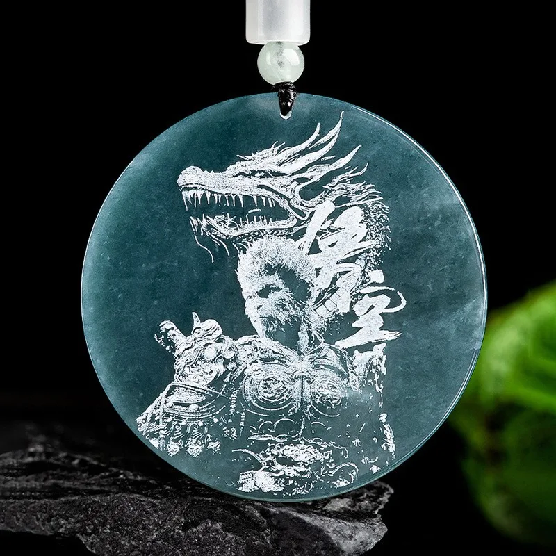 Natural Burmese Blue Emerald Monkey King Jade Pendant Necklace Shadow-carved Fashion Charm Jewelry Amulet Gifts for Men Luxury
Natural Burmese Blue Emerald Monkey King Jade Pendant Necklace Shadow-carved Fashion Charm Jewelry Amulet Gifts for Men Luxury