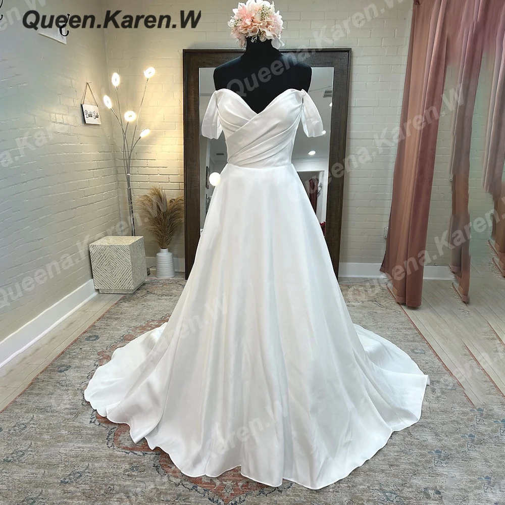 Elegant Boho A line Wedding Dress off shoulder satin bride dress robe de mariee A line Wedding Bridal Gown
Elegant Boho A line Wedding Dress off shoulder satin bride dress robe de mariee A line Wedding Bridal Gown