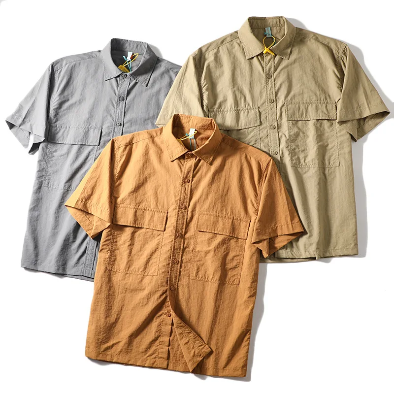 Men Clothing Japanese Simple Cargo Pocket Short Sleeve Shirt Men's Fashion Lightweight Quick Dry Business Summer Casual Shirt
Men Clothing Japanese Simple Cargo Pocket Short Sleeve Shirt Men's Fashion Lightweight Quick Dry Business Summer Casual Shirt