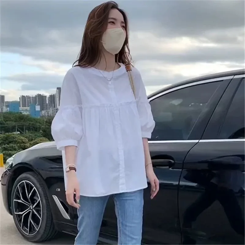 White Silk Long Sleeve Shirt Women's Spring Summer Design Sensation Gentle Tunic Top Thin Style Korean Loose Fit Button Detail
White Silk Long Sleeve Shirt Women's Spring Summer Design Sensation Gentle Tunic Top Thin Style Korean Loose Fit Button Detail