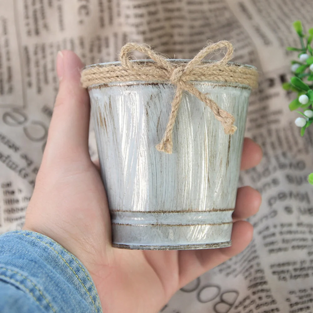 2 Pcs Iron Flower Pot Rope Vintage Metal Planter Elegant Decorative Container Home Balcony Garden Dry Artificial Flowers
2 Pcs Iron Flower Pot Rope Vintage Metal Planter Elegant Decorative Container Home Balcony Garden Dry Artificial Flowers