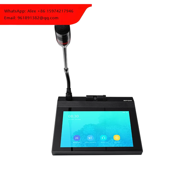 Network Paging Microphone With Video Talk IP Audio Intercom Master Station/ IP Paging Master Station/ SIP IP Paging Microphone