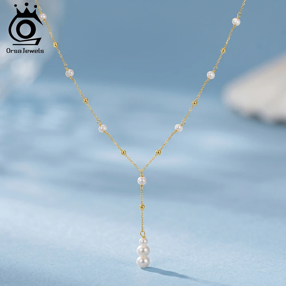 ORSA JEWELS 925 Sterling Silver Y-shape Chain Necklace with Natural Pearls Jewelry for Women Wedding Party Banquet GPN107
ORSA JEWELS 925 Sterling Silver Y-shape Chain Necklace with Natural Pearls Jewelry for Women Wedding Party Banquet GPN107