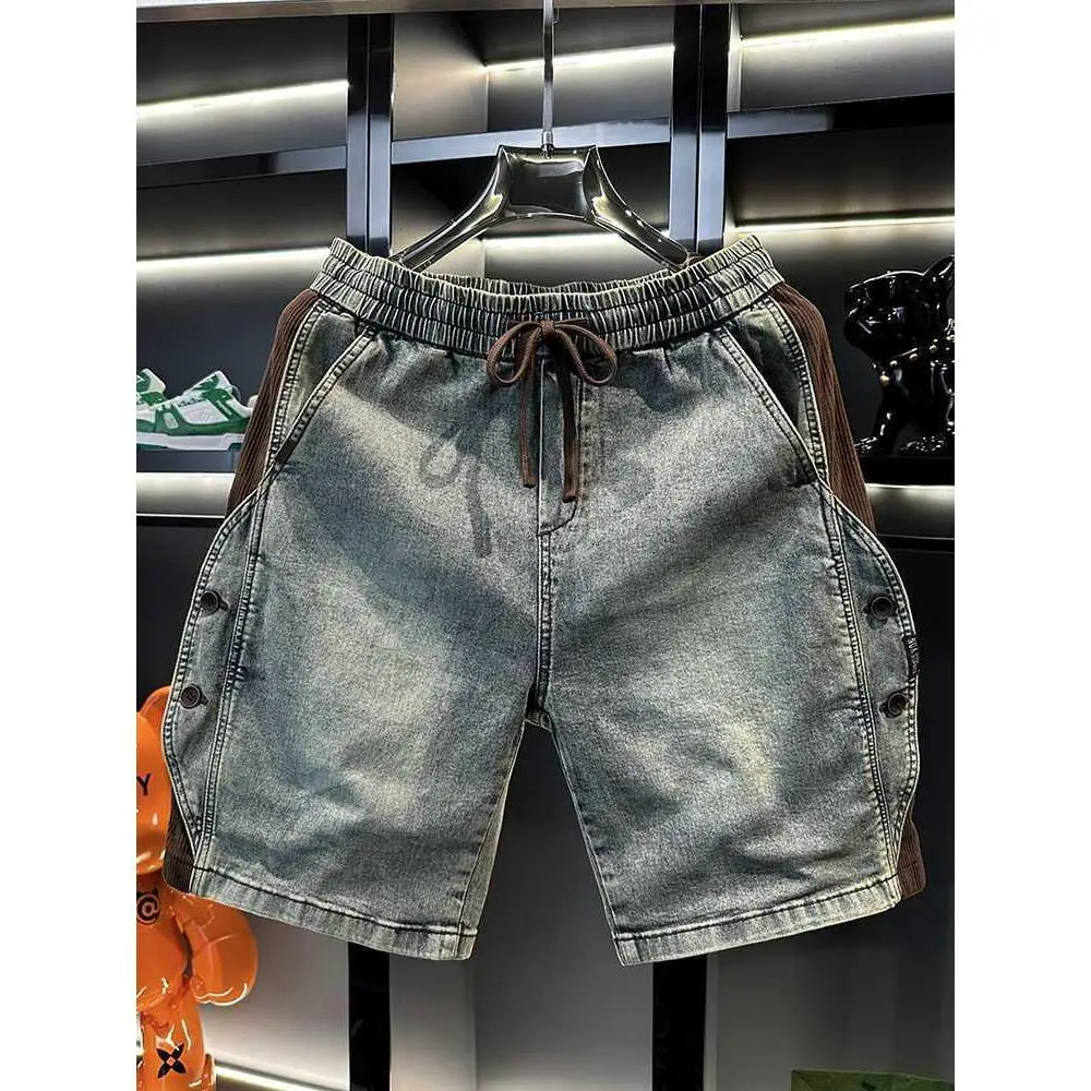 Denim Shorts Men's Summer Button Splicing Elastic Waist Medium Pants Half Breeches Menswear Clothing Luxury Cotton Trousers
Denim Shorts Men's Summer Button Splicing Elastic Waist Medium Pants Half Breeches Menswear Clothing Luxury Cotton Trousers