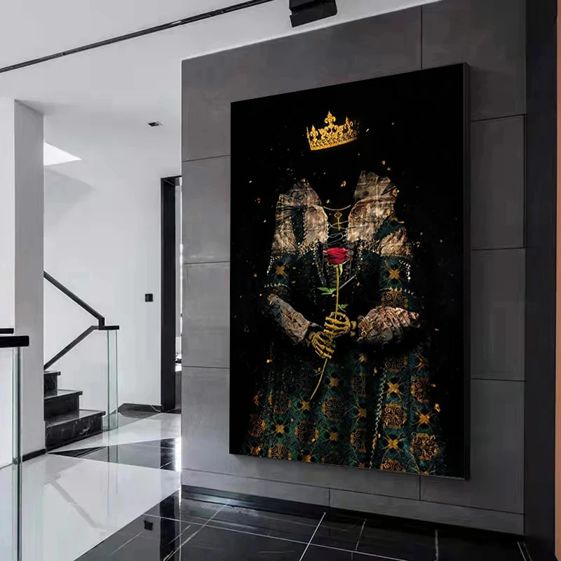 Abstract Skeleton King and Queen Poster Prints, Luxury Canvas Wall Art Pictures for Living Room Home Decoration
Abstract Skeleton King and Queen Poster Prints, Luxury Canvas Wall Art Pictures for Living Room Home Decoration