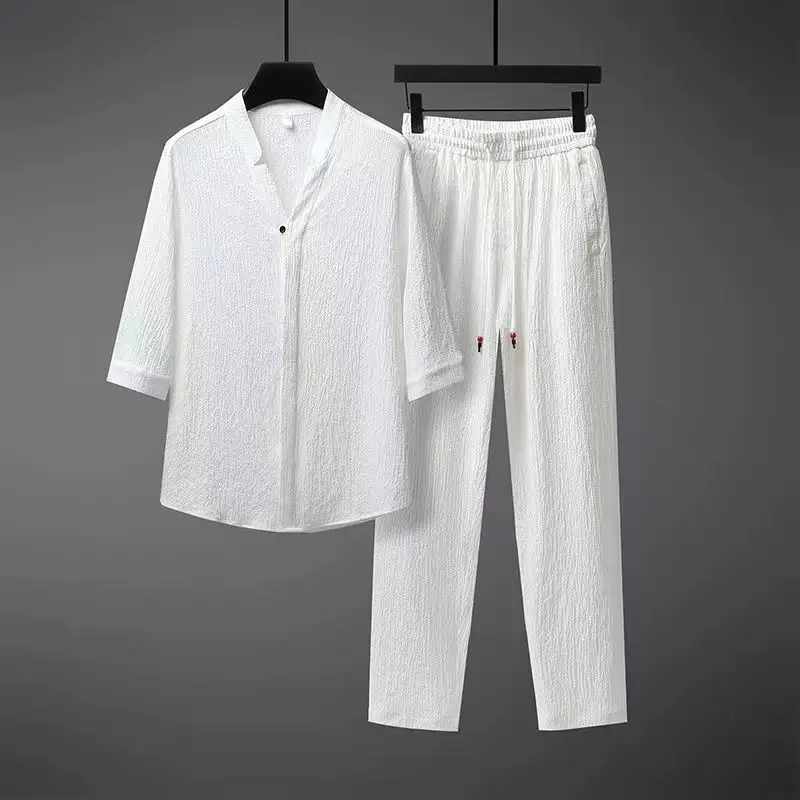 Chinese style Shirts + Pants summer 100% Cotton linen Sportswear Men's Casual Sets spring Male Fashion Chinese style trousers
Chinese style Shirts + Pants summer 100% Cotton linen Sportswear Men's Casual Sets spring Male Fashion Chinese style trousers