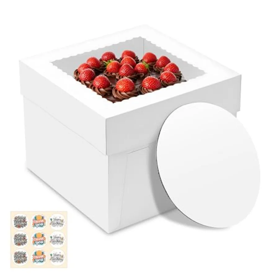 3 Pack Cake Boxes, 10x10x8 Inch Tall Cakes Box with Window, White Cake Boxes with Cakes Boards, Square Bakery Box, for Cake, Tr
3 Pack Cake Boxes, 10x10x8 Inch Tall Cakes Box with Window, White Cake Boxes with Cakes Boards, Square Bakery Box, for Cake, Tr