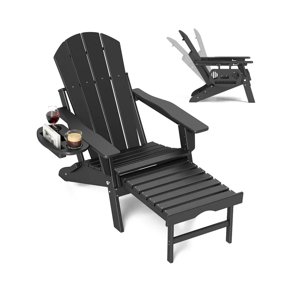 Adirondack Chair with Retractable Ottoman,HDPE Folding Adjustable Adirondack Chair w/4 in 1 Cup Holder Trays
Adirondack Chair with Retractable Ottoman,HDPE Folding Adjustable Adirondack Chair w/4 in 1 Cup Holder Trays