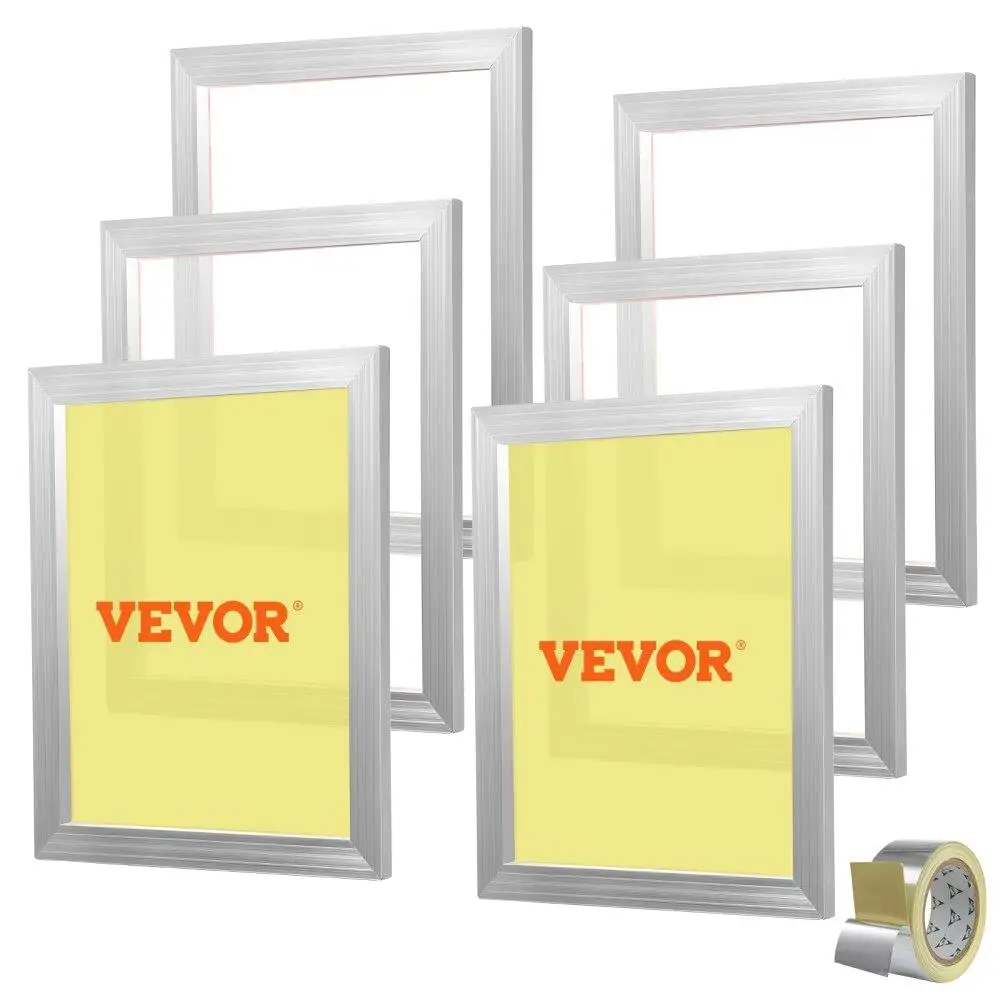 Screen Printing Kit 6 Aluminum Frames 16x20 Inch 110 Mesh Count High Tension Nylon Sealing Tape DIY for t -Shirt Printing
Screen Printing Kit 6 Aluminum Frames 16x20 Inch 110 Mesh Count High Tension Nylon Sealing Tape DIY for t -Shirt Printing