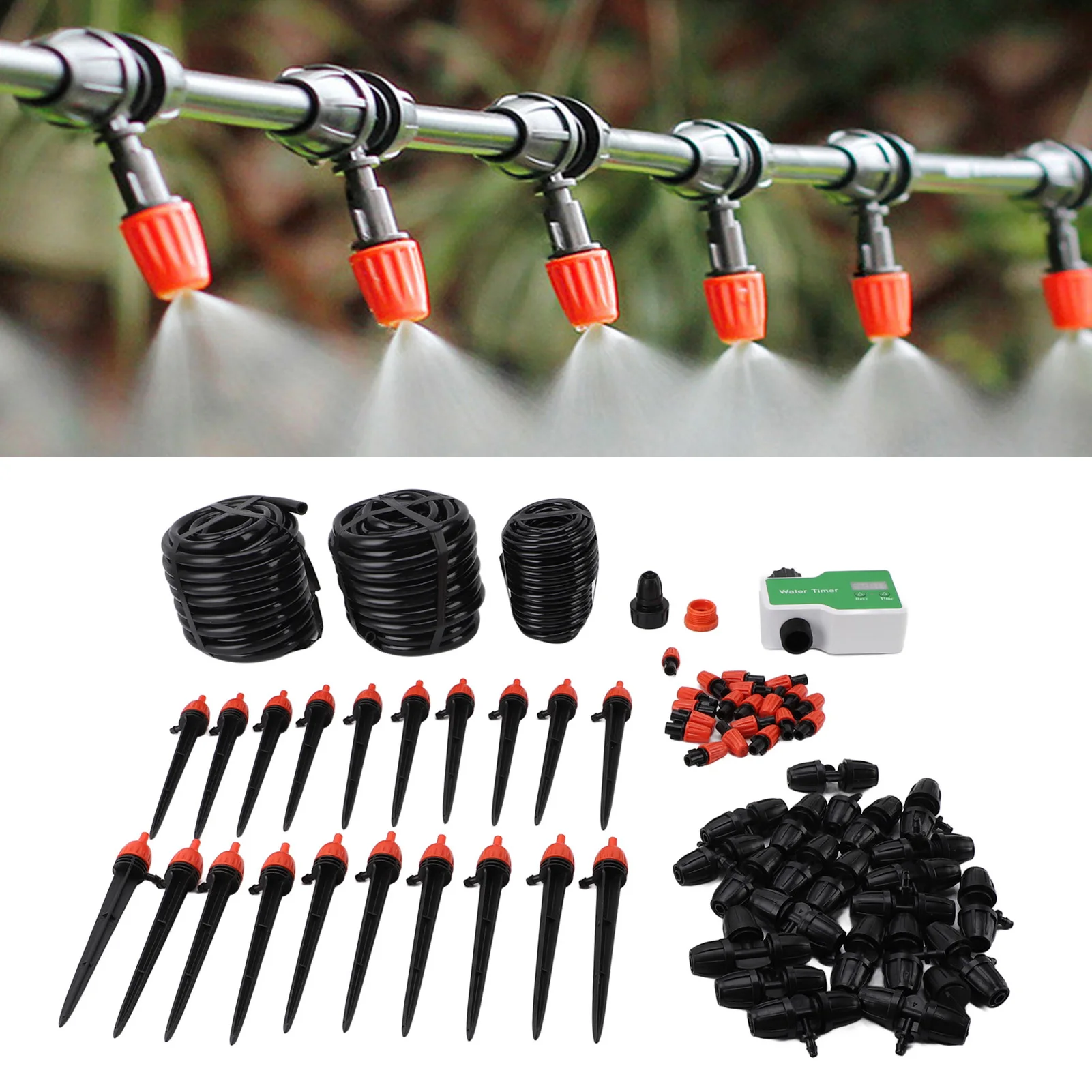 Garden Irrigation System Kit Anti Aging Drip Irrigation System Kit ABS PVC Sturdy Battery Powered Timing with Timer for Yard
Garden Irrigation System Kit Anti Aging Drip Irrigation System Kit ABS PVC Sturdy Battery Powered Timing with Timer for Yard
