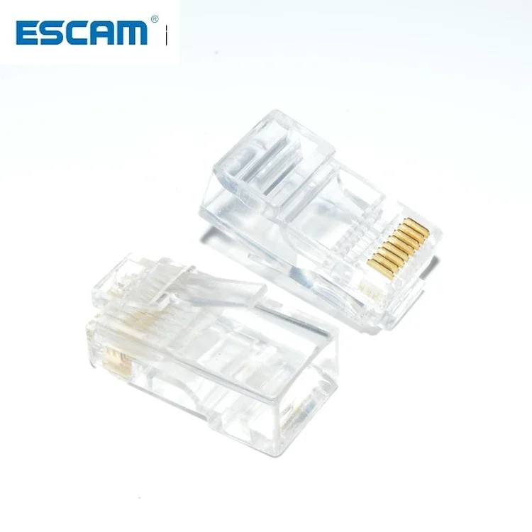 ESCAM 100 шт. кристалл 8-контактный разъем модуля RJ45 RJ-45 Ethernet-кабель сетевой разъем адаптер для Cat5 Cat5e Rj 45 вилки 
ESCAM 100 шт. кристалл 8-контактный разъем модуля RJ45 RJ-45 Ethernet-кабель сетевой разъем адаптер для Cat5 Cat5e Rj 45 вилки