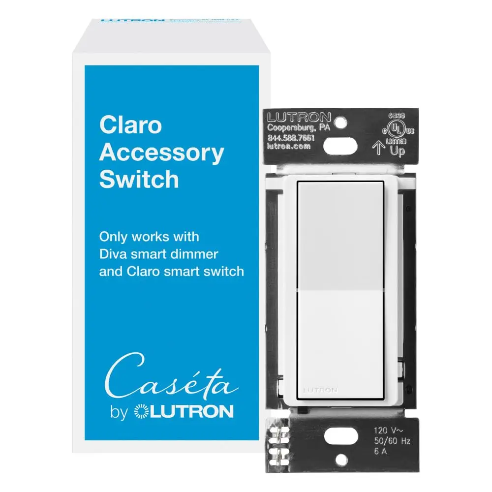 Caseta Smart Claro Accessory Switch, White - For Diva Smart Dimmer or Claro Smart Switch, DVRF-AS-WH
Caseta Smart Claro Accessory Switch, White - For Diva Smart Dimmer or Claro Smart Switch, DVRF-AS-WH