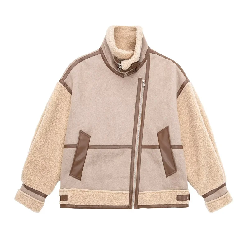 Winter Women's Patchwork Fleece Jacket Coat 2024 New Fashion Loose Outerwear Long Sleeve Warm Short Jacket Women's Overcoat
Winter Women's Patchwork Fleece Jacket Coat 2024 New Fashion Loose Outerwear Long Sleeve Warm Short Jacket Women's Overcoat