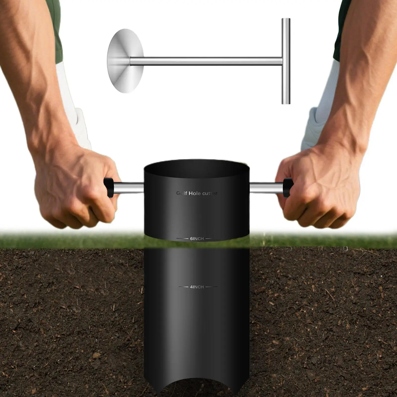 Steel Golf Hole Cutter Tool 4" & 6", with Detachable Handle Pro Digger for Backyard Putting Green, Lawn Garden Outdoor Practice
Steel Golf Hole Cutter Tool 4" & 6", with Detachable Handle Pro Digger for Backyard Putting Green, Lawn Garden Outdoor Practice