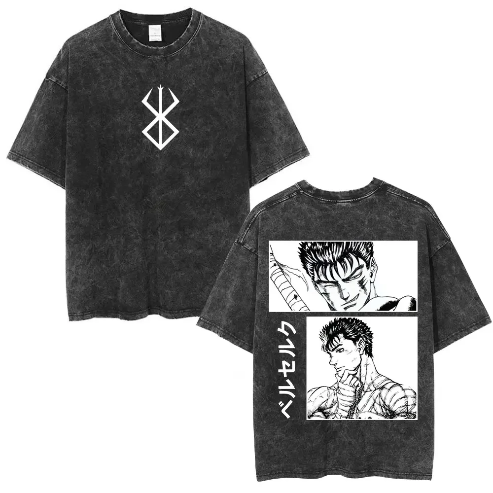 Anime Berserk Guts Vintage Washed T-shirt Swordsman Gatsu Sacrifice Zodd Graphic T-shirts Men Women Cotton Oversized T Shirts
Anime Berserk Guts Vintage Washed T-shirt Swordsman Gatsu Sacrifice Zodd Graphic T-shirts Men Women Cotton Oversized T Shirts