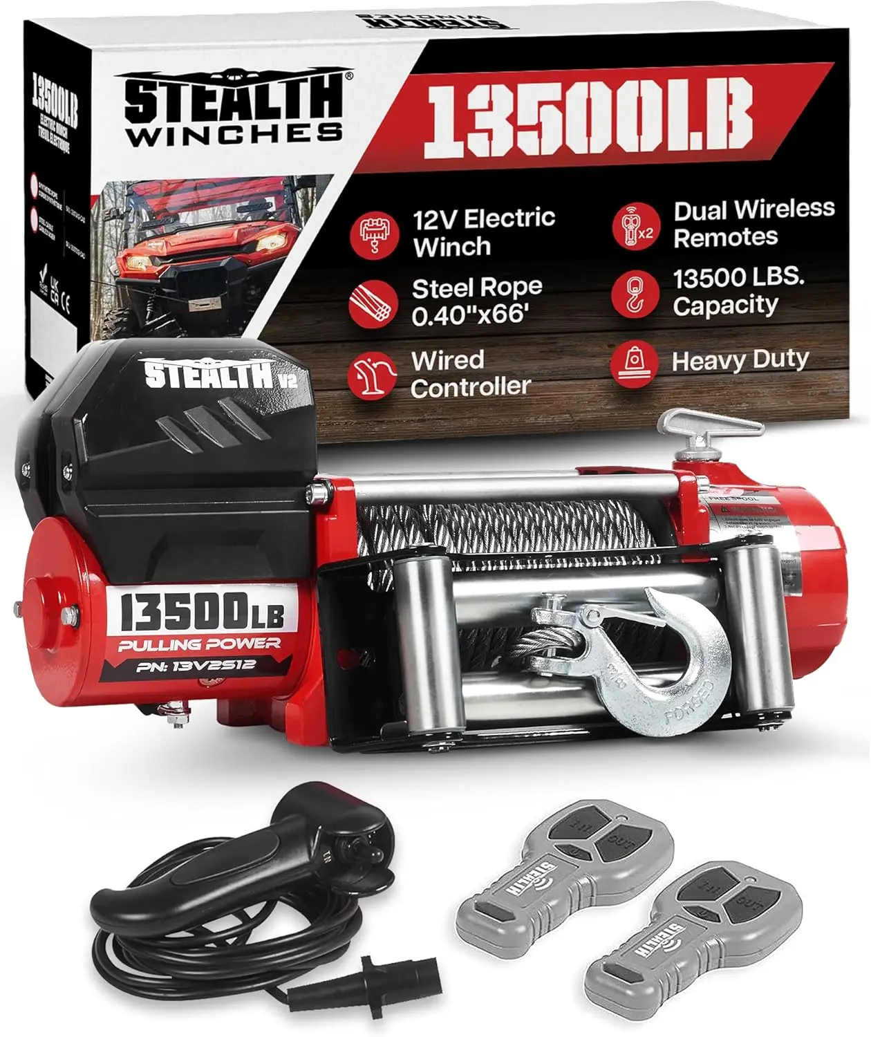 13500lb Truck Winch 12V Electric Winch With 2 Wireless Remotes And Steel Rope Perfect For SUV Towing
13500lb Truck Winch 12V Electric Winch With 2 Wireless Remotes And Steel Rope Perfect For SUV Towing