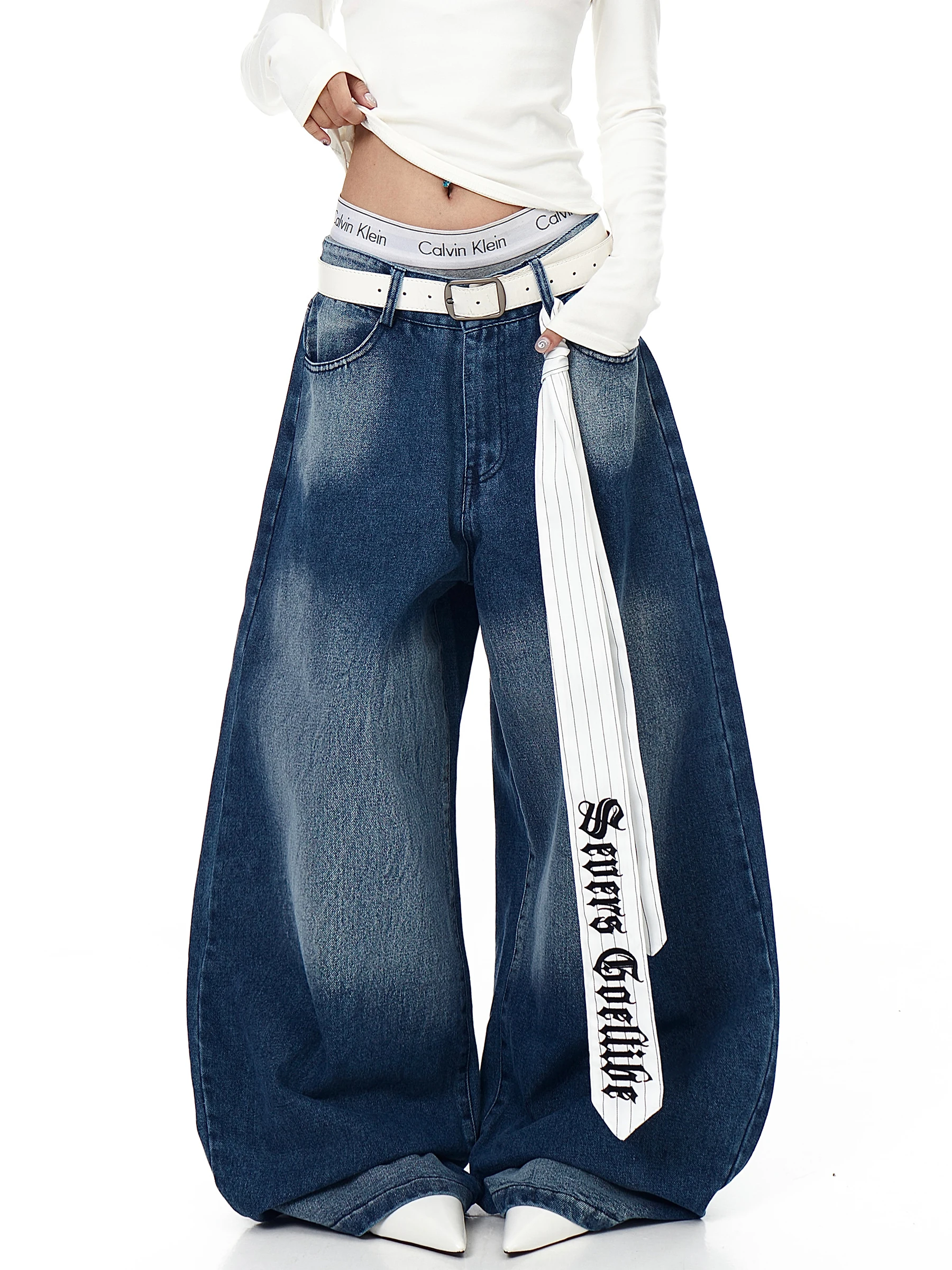 Retro Striped American High Street Knife Tie Denim Jeans Men's Women's Loose Wide Leg Pants Fashionable Crossbody
Retro Striped American High Street Knife Tie Denim Jeans Men's Women's Loose Wide Leg Pants Fashionable Crossbody