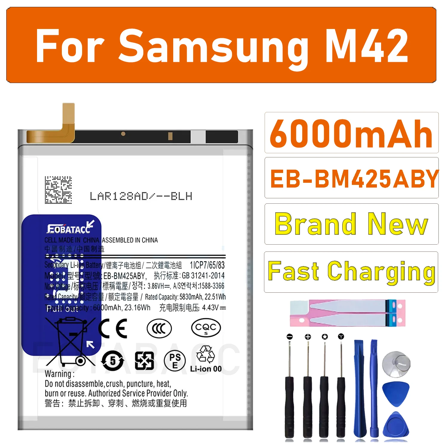 Новый высококачественный аккумулятор EB-BM425ABY емкостью 6000 мАч для Samsung Galaxy M42 2025 года
Новый высококачественный аккумулятор EB-BM425ABY емкостью 6000 мАч для Samsung Galaxy M42 2025 года