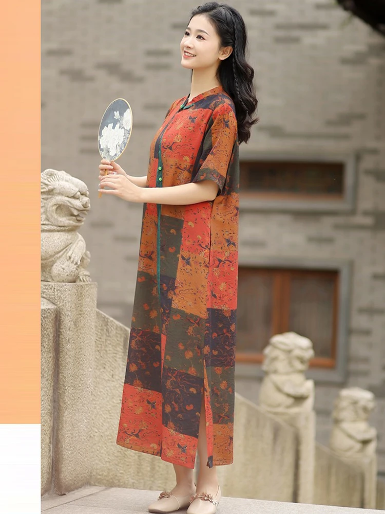 Chinese Style Women Casual Dress New Arrival 2025 Summer Vintage Floral Print Loose Comfortable Female Long Dresses M1261
Chinese Style Women Casual Dress New Arrival 2025 Summer Vintage Floral Print Loose Comfortable Female Long Dresses M1261