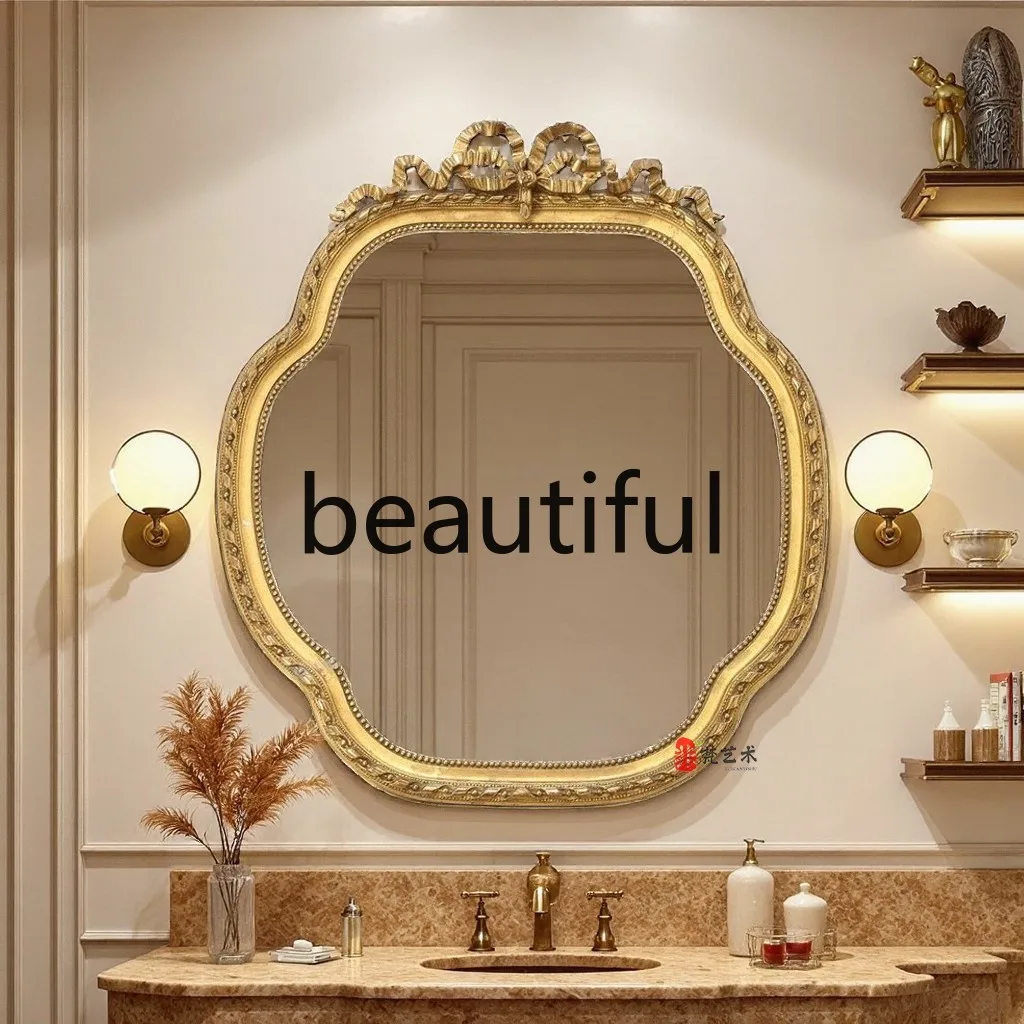 French bathroom mirror European home retro living room wall hanging bedroom vanity vanity mirror
French bathroom mirror European home retro living room wall hanging bedroom vanity vanity mirror