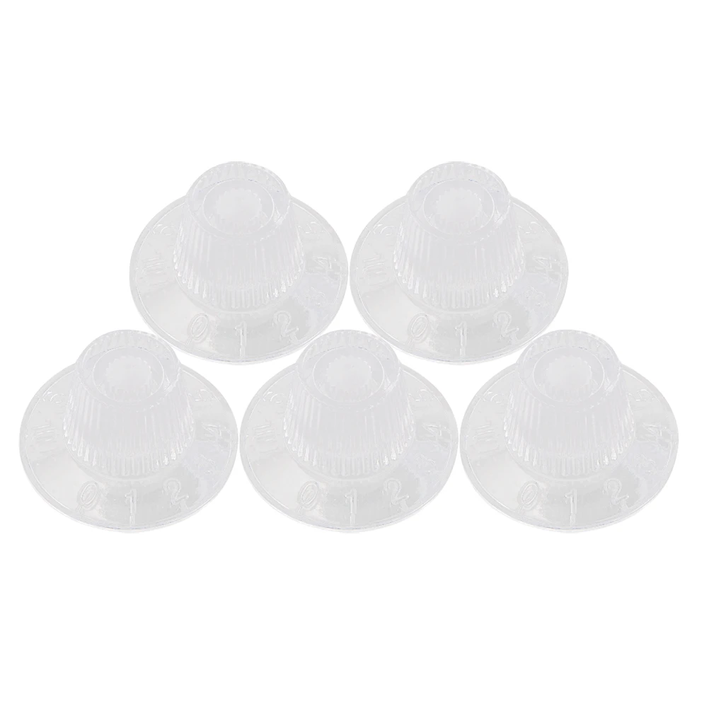 5 pcs Transparent Set Electric Guitar Bass Volume Control Bass Control Knob Premium Plastic Durable Replacement Parts
5 pcs Transparent Set Electric Guitar Bass Volume Control Bass Control Knob Premium Plastic Durable Replacement Parts