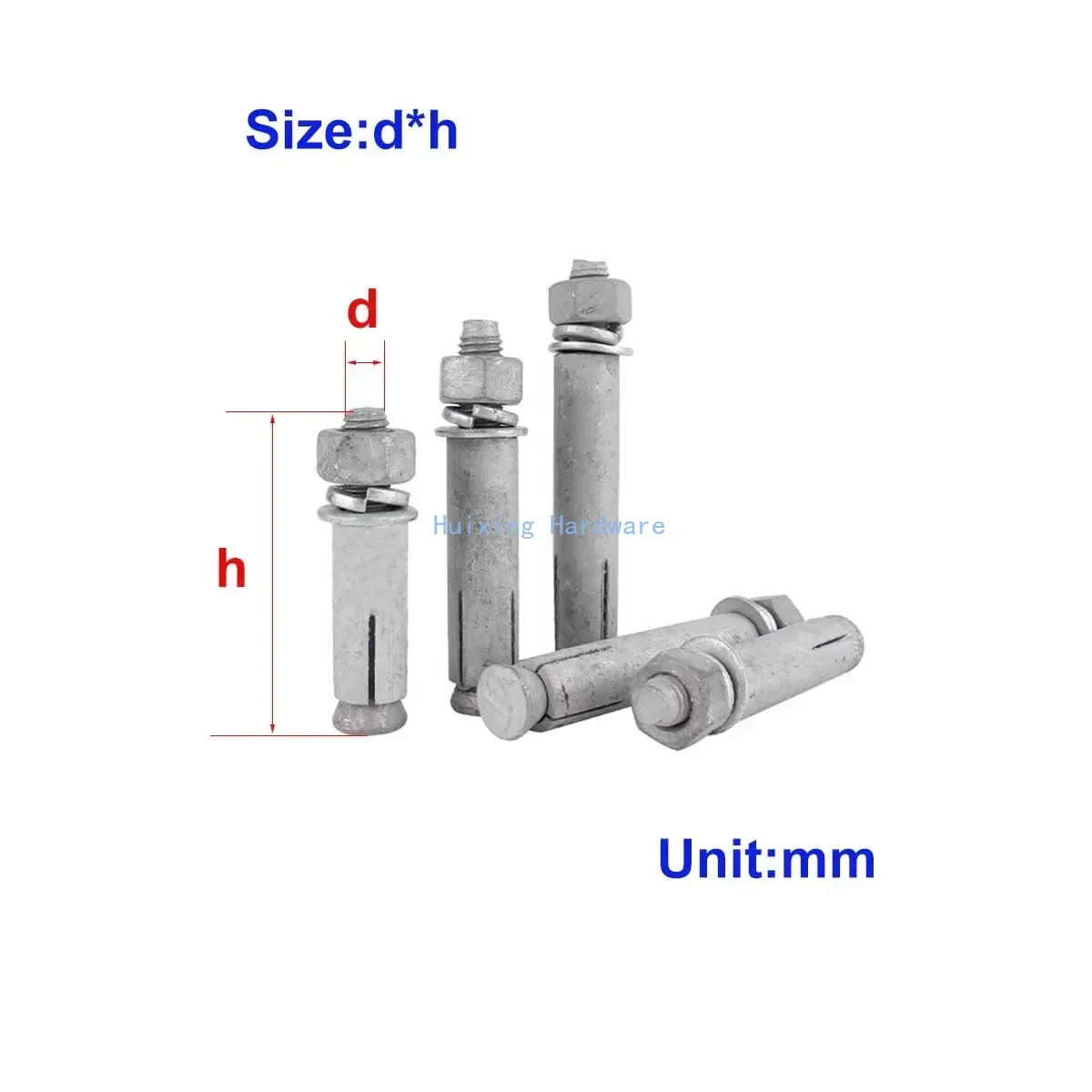 Hot Dip Galvanized Expansion Screws/National Standard Expansion Bolts/Explosion-Proof Screws M8M10M12M14M16M18M20
Hot Dip Galvanized Expansion Screws/National Standard Expansion Bolts/Explosion-Proof Screws M8M10M12M14M16M18M20