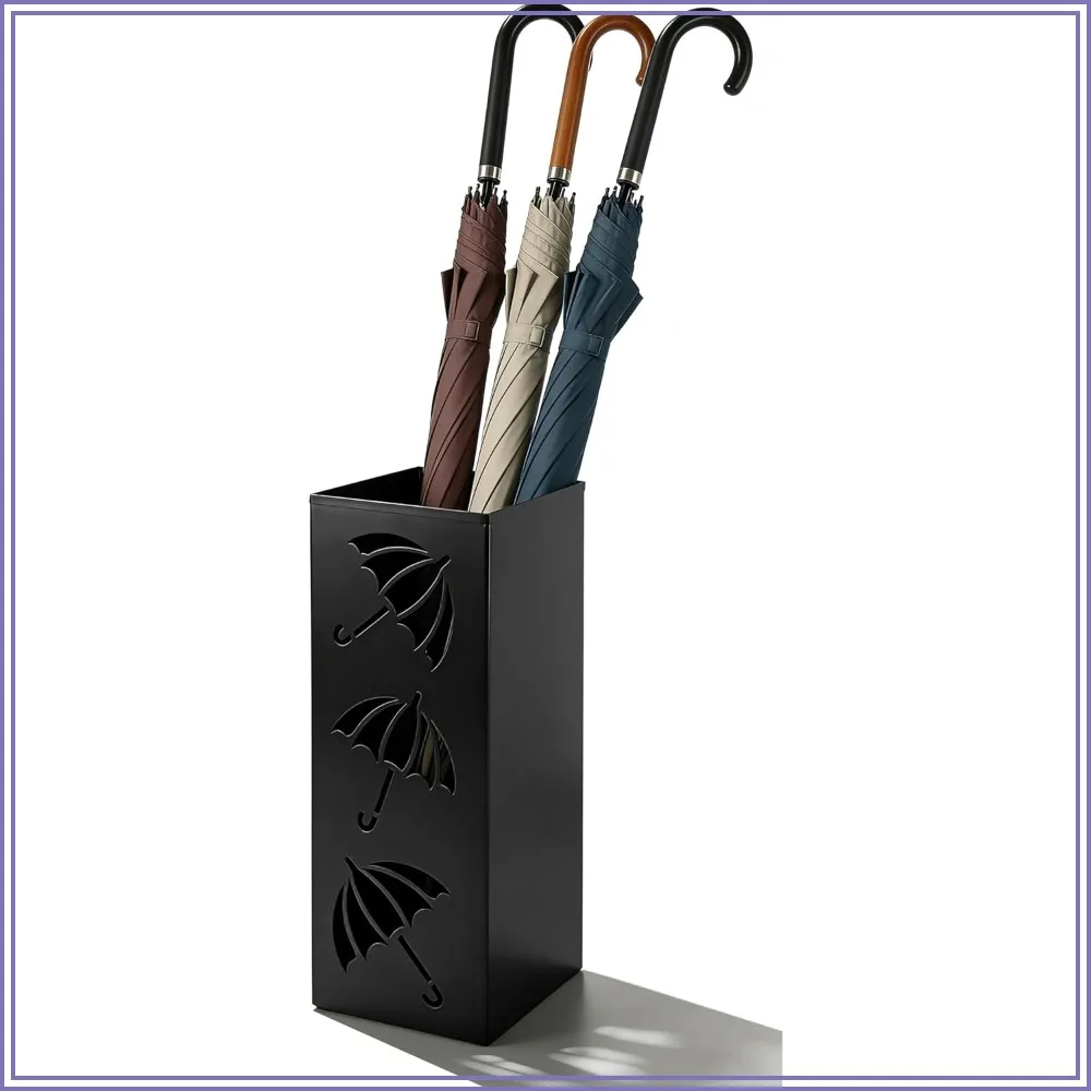 Square Metal Umbrella Holder, Freestanding Bucket Stand for Entryway, 6.3x6.3x16.3 Inch
Square Metal Umbrella Holder, Freestanding Bucket Stand for Entryway, 6.3x6.3x16.3 Inch