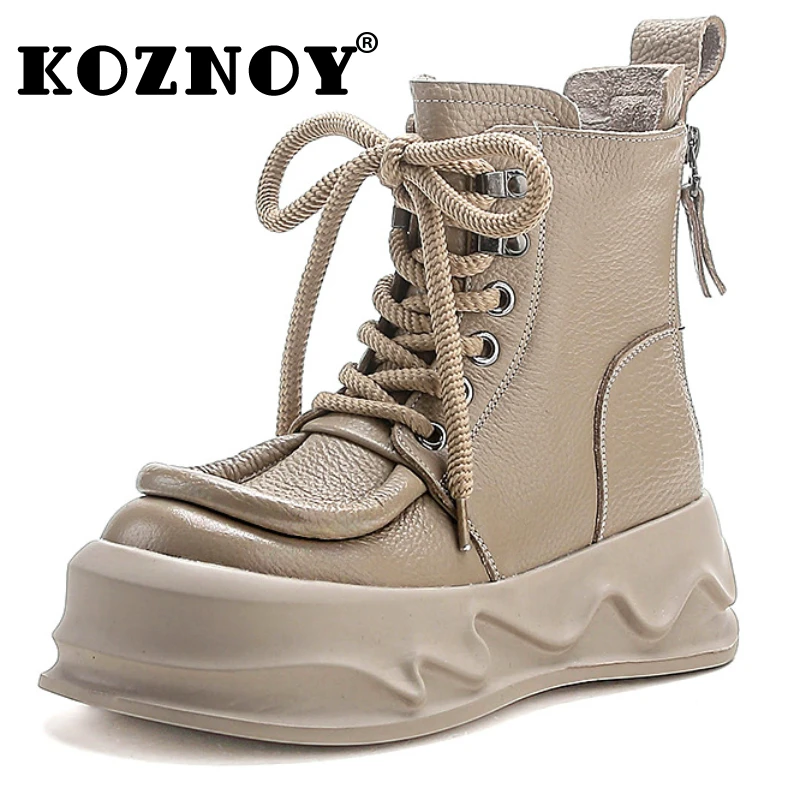 Koznoy 6cm Woman Genuine Leather Ankle Boots Motorcycle Ethnic Spring PUNK Moccasins Flats Platform Wedge Autumn Booties Shoes
Koznoy 6cm Woman Genuine Leather Ankle Boots Motorcycle Ethnic Spring PUNK Moccasins Flats Platform Wedge Autumn Booties Shoes