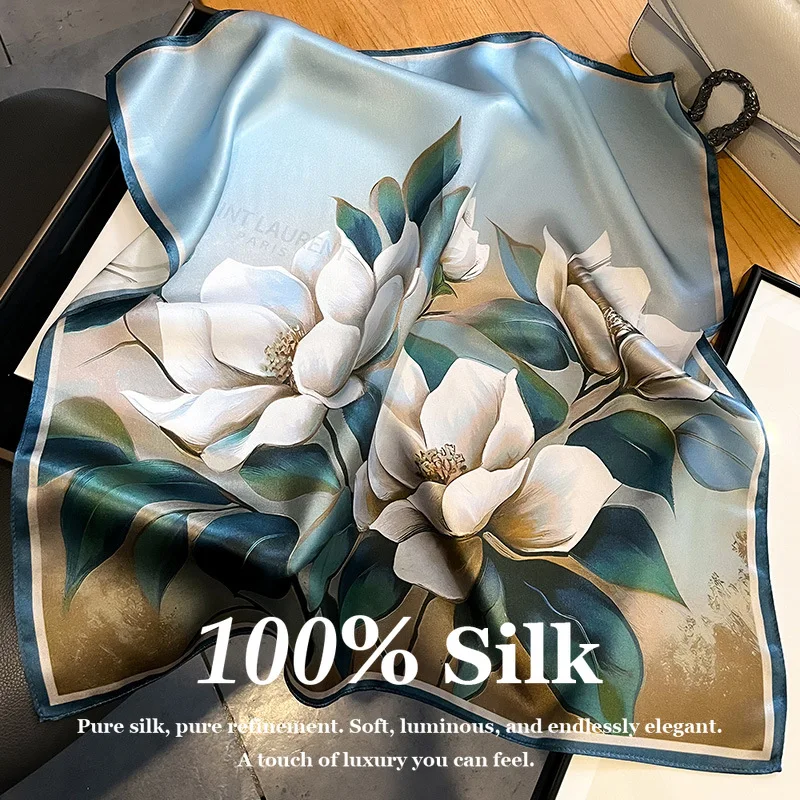 Designer 100% Real Silk Scarf Women 53x53cm Square Neck Scarf Floral Print Hair Scarf Bandana Foulard Headscarf Shawl Wrap New
Designer 100% Real Silk Scarf Women 53x53cm Square Neck Scarf Floral Print Hair Scarf Bandana Foulard Headscarf Shawl Wrap New