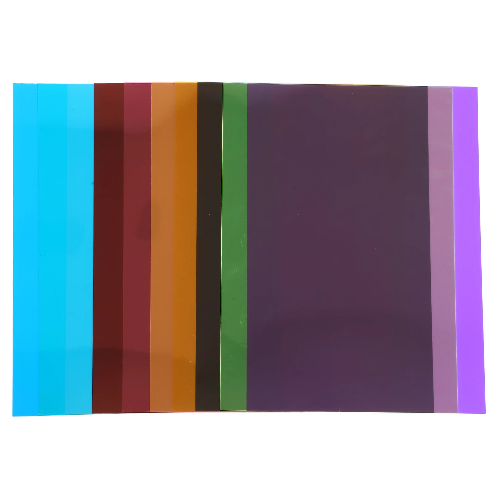 10pcs PVC Film 03x210x297mm Transparent Colored Sheets Light Gels Filters Photo Dyslexia Overlays Stage Theater
10pcs PVC Film 03x210x297mm Transparent Colored Sheets Light Gels Filters Photo Dyslexia Overlays Stage Theater
