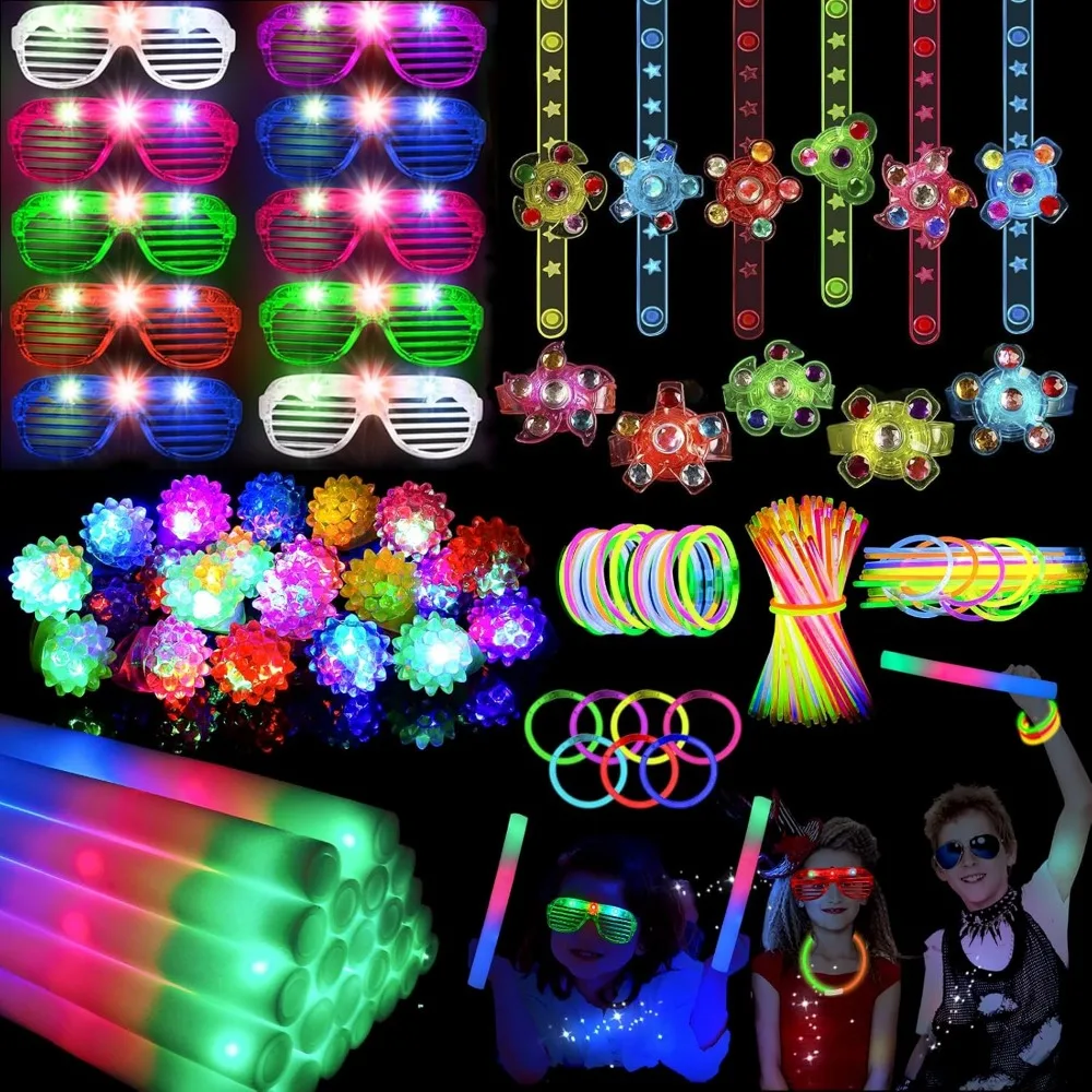 240PCS Glow in the Dark Party Supplies, Glow Sticks Bulk Party Pack, 10PCS Foam Glow Stick, 10PCS LED Glasses, Light Up Rings,
240PCS Glow in the Dark Party Supplies, Glow Sticks Bulk Party Pack, 10PCS Foam Glow Stick, 10PCS LED Glasses, Light Up Rings,